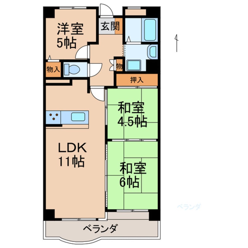 間取図 サンライズマンション岩出Ⅲ