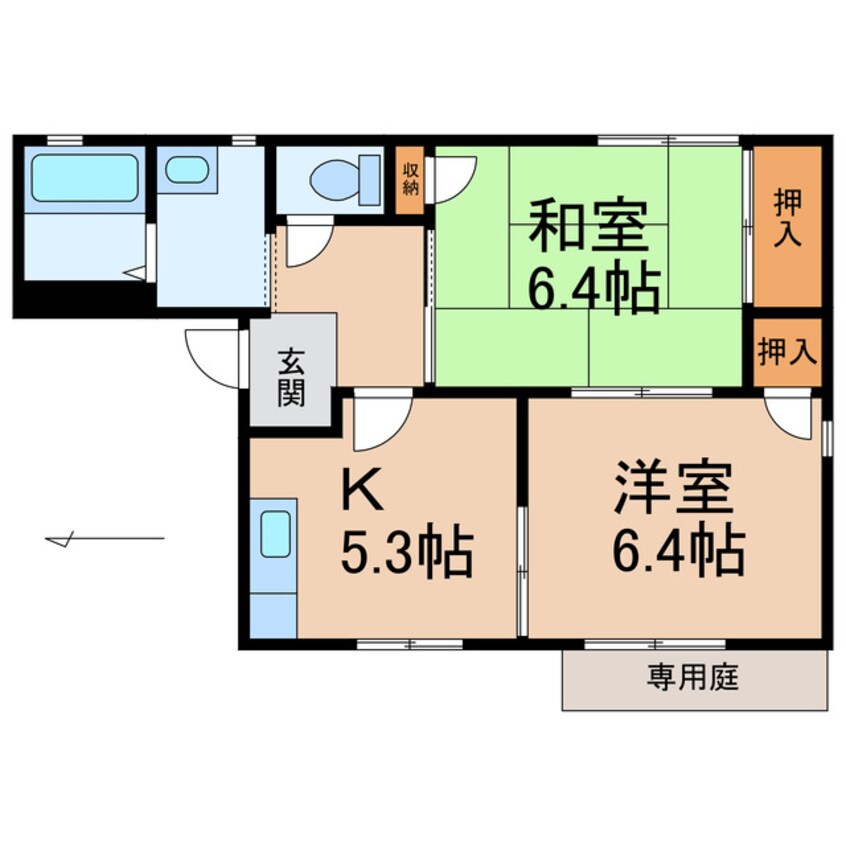 間取図 和歌山線/橋本駅 徒歩17分 1階 築31年