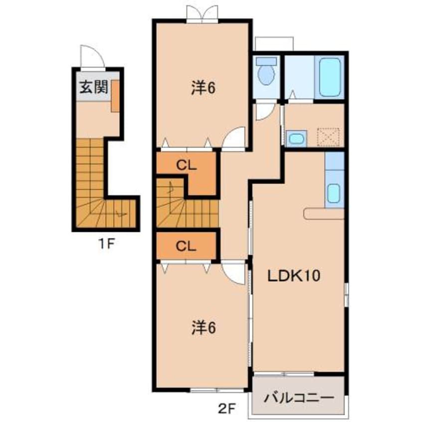 間取図 和歌山線/高野口駅 徒歩14分 2階 築20年