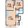シャンブルＭ 2LDKの間取り