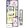 和歌山線/下井阪駅 徒歩18分 2階 築3年 2LDKの間取り