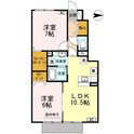 Ｄ-ｒｏｏｍ内原Ｂ棟の間取図