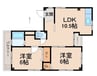 グリーンプラザ本町 2LDKの間取り