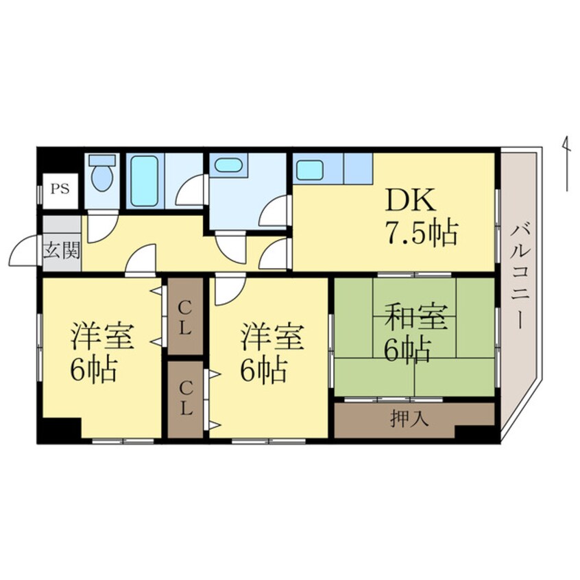 間取図 シティハイツ北新