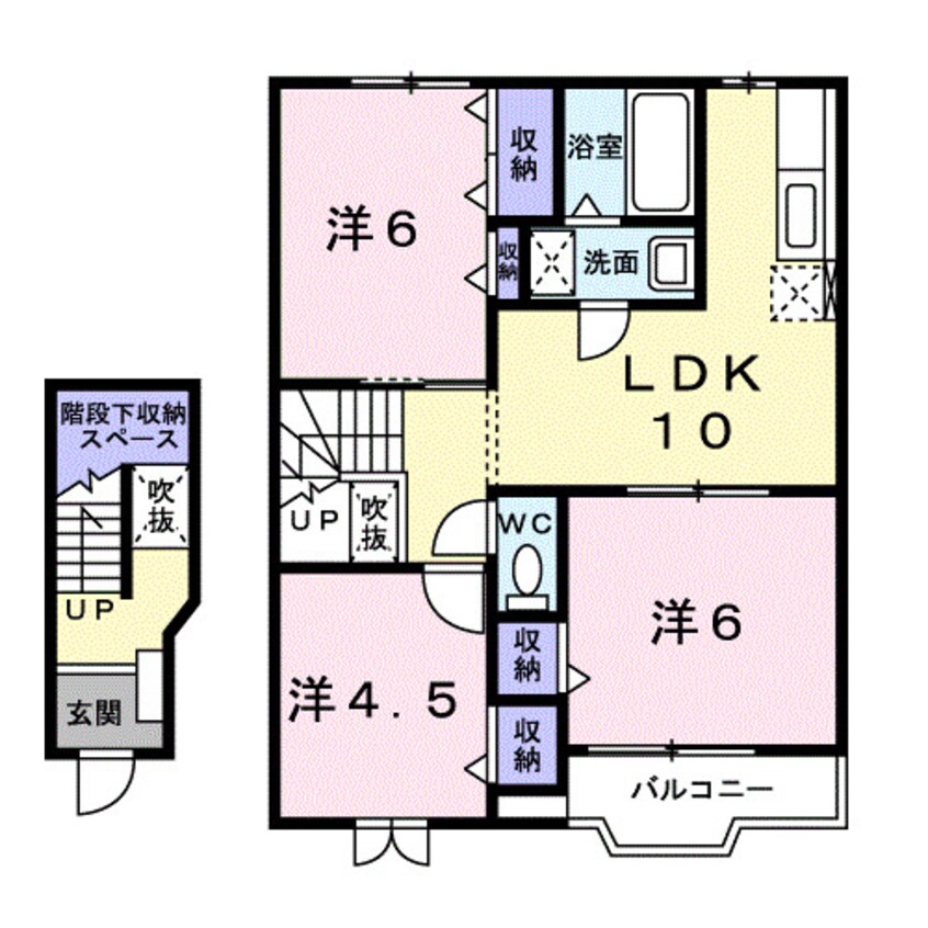 間取図 阪和線・羽衣線/紀伊中ノ島駅 徒歩30分 2階 築23年