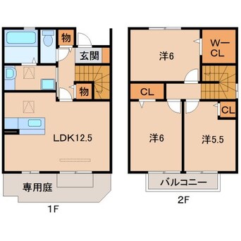 間取図 きのくに線・紀勢本線/紀和駅 徒歩7分 1-2階 築11年