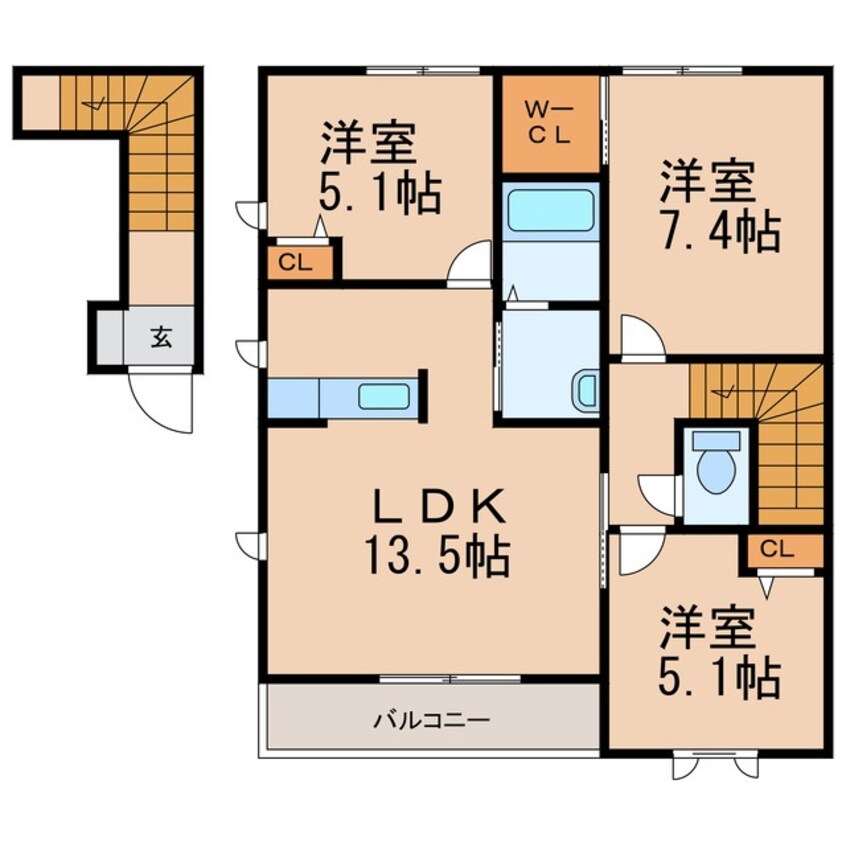 間取図 南海本線/和歌山市駅 バス20分水軒口下車:停歩2分 2階 築16年