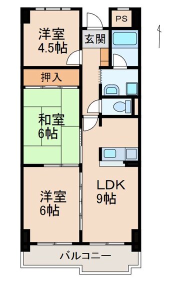 間取図 ヤマイチＰＬＡＺＡ　サンシティ広瀬