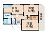 和歌山線/岩出駅 徒歩29分 1階 築34年 2DKの間取り