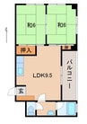 青木ビル 2LDKの間取り