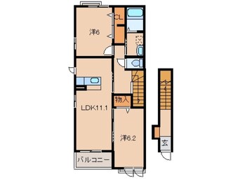 間取図 きのくに線・紀勢本線/宮前駅 徒歩19分 2階 築6年