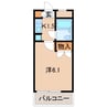 メゾンクレセール 1Kの間取り