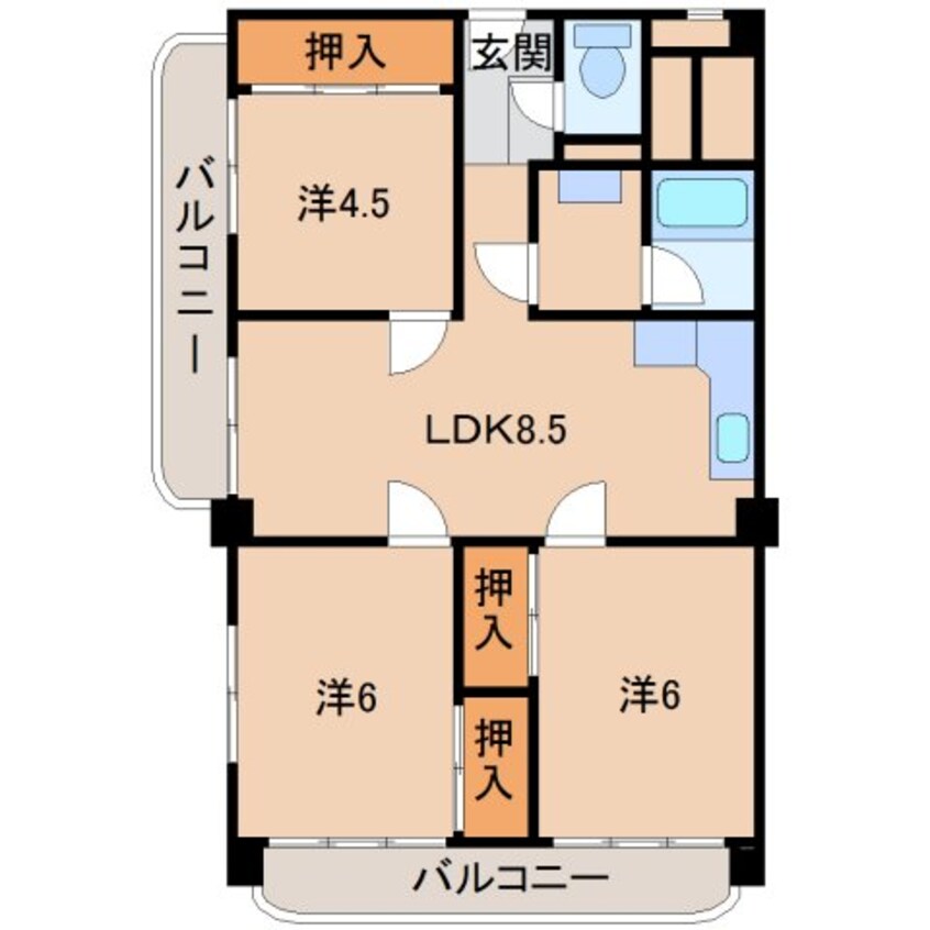 間取図 中之島グランドマンション