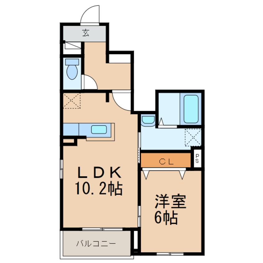 間取図 阪和線・羽衣線/紀伊中ノ島駅 徒歩24分 1階 築3年