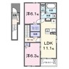 和歌山線/打田駅 徒歩10分 2階 建築中 2LDKの間取り