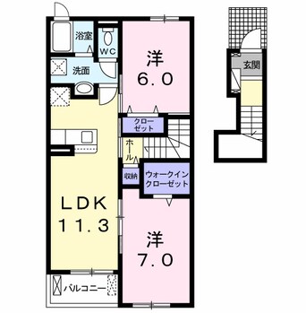 間取図 和歌山線/下井阪駅 徒歩13分 2階 築1年