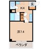 ヴィラデステ 1Kの間取り