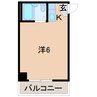 シャトー湊本町 1Rの間取り