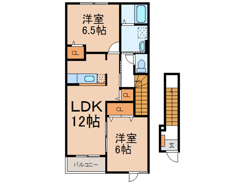 間取図 和歌山線/粉河駅 徒歩13分 2階 築18年