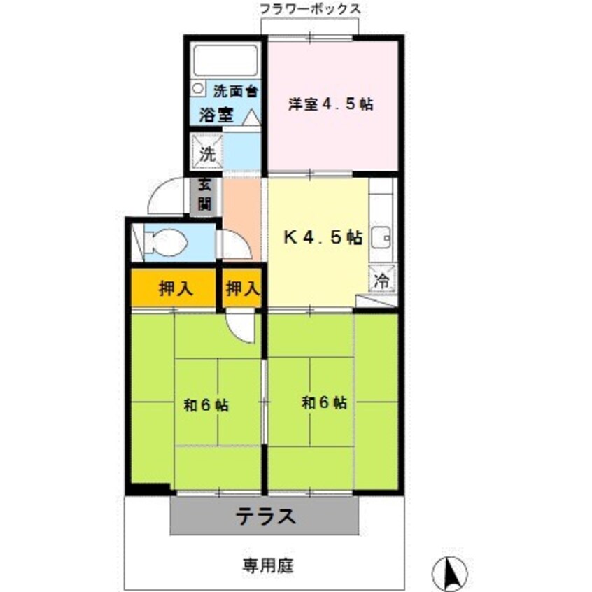 間取図 南海本線/紀ノ川駅 徒歩9分 1階 築35年