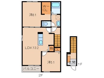 間取図 南海加太線/中松江駅 徒歩15分 2階 築9年