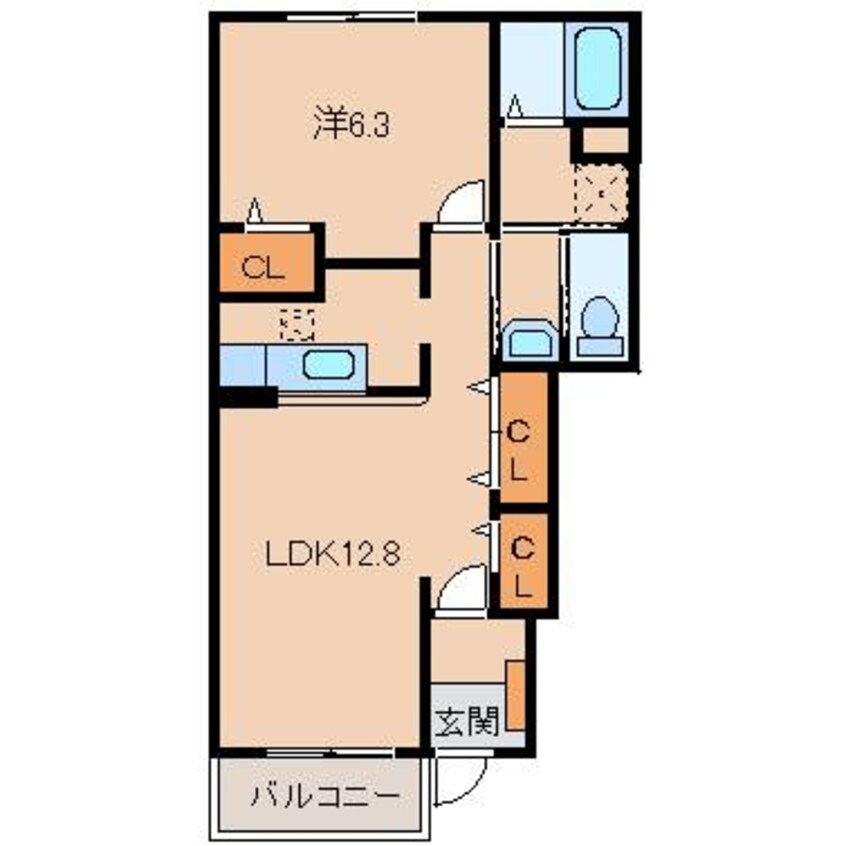 間取図 阪和線・羽衣線/紀伊駅 バス15分山村下車:停歩5分 1階 築16年