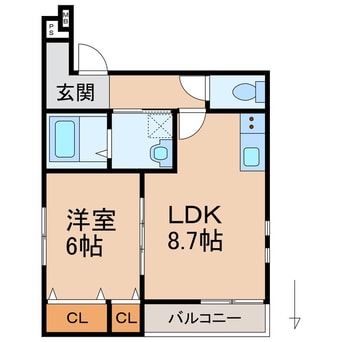 間取図 きのくに線・紀勢本線/和歌山市駅 徒歩6分 2階 建築中