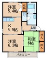 南海加太線/二里ケ浜駅 徒歩5分 2階 築20年 3Kの間取り