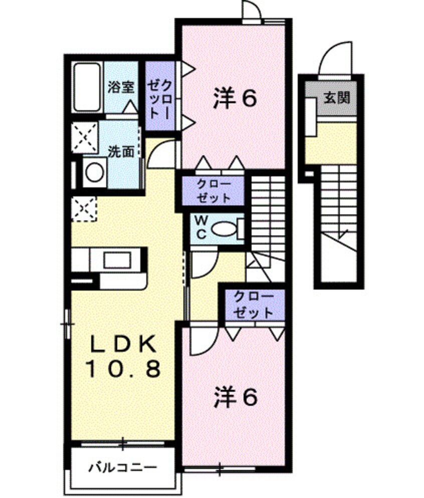 間取図 南海高野線/林間田園都市駅 徒歩9分 2階 築18年