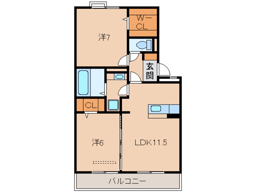 間取図 きのくに線・紀勢本線/和歌山市駅 バス7分河北中学校前下車:停歩7分 3階 築9年