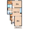 シャイニング ルーチェ 2DKの間取り
