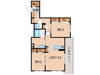 間取図 阪和線・羽衣線/和歌山駅 徒歩13分 2階 築4年