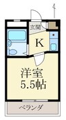 グリーンプラザ谷町壱番館 1Kの間取り