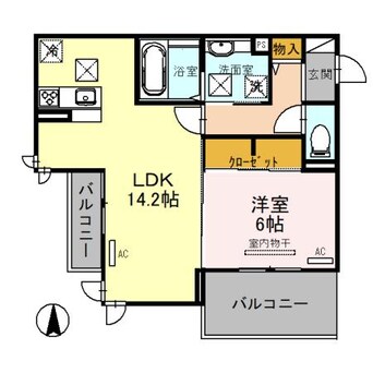 間取図 D-ｒｏｏｍＮ・KⅠ