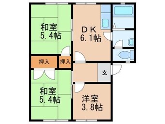 間取図 きのくに線・紀勢本線/和歌山市駅 バス20分水道橋下車:停歩3分 1階 築28年