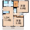 和歌山線/下井阪駅 徒歩16分 1階 築11年 2LDKの間取り