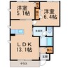 和歌山線/岩出駅 バス:13分:停歩10分 1階 築17年 2LDKの間取り