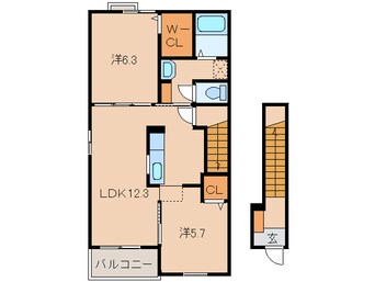 間取図 阪和線・羽衣線/紀伊駅 徒歩47分 2階 築8年