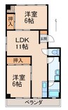 向之芝マンション 2LDKの間取り