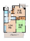 シティハイツメープル 2LDKの間取り