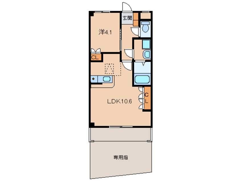 間取図 阪和線・羽衣線/六十谷駅 徒歩16分 1階 築17年