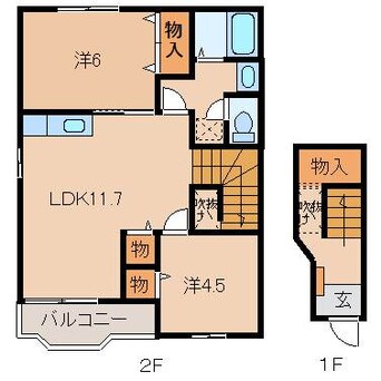 間取図 南海高野線/紀伊清水駅 徒歩4分 2階 築23年