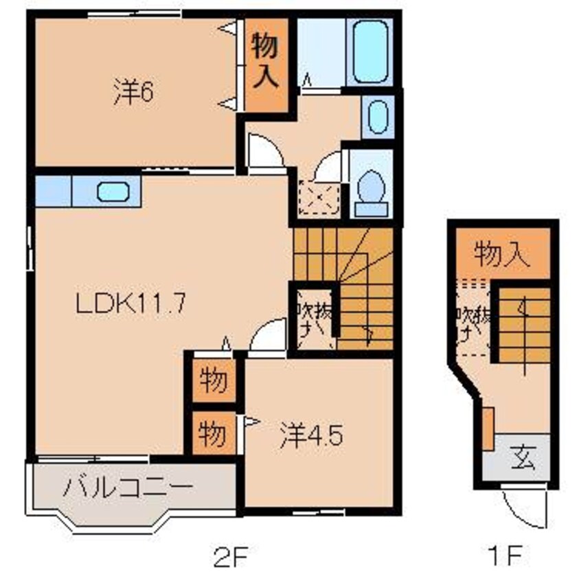 間取図 南海高野線/紀伊清水駅 徒歩4分 2階 築23年