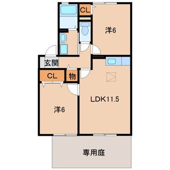 間取図 和歌山電鉄貴志川線/神前駅 徒歩10分 1階 築21年