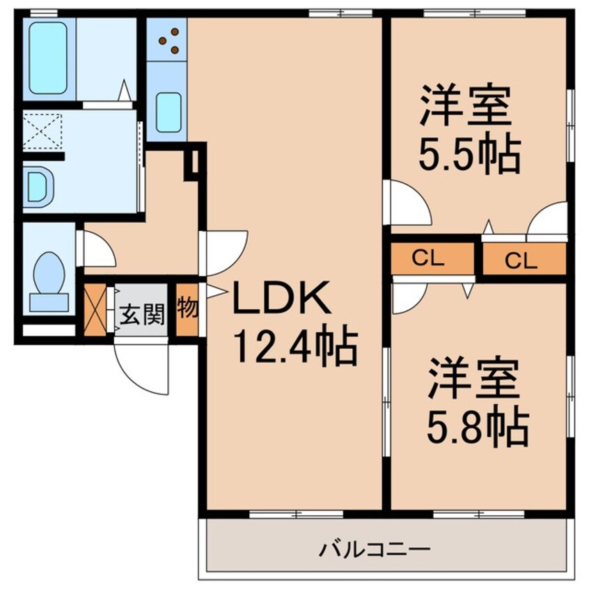 間取図 和歌山電鉄貴志川線/竈山駅 徒歩3分 2階 築17年