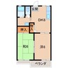 ラベニュー小松原 2DKの間取り