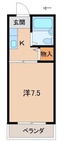 レジデンス小松原 1Kの間取り