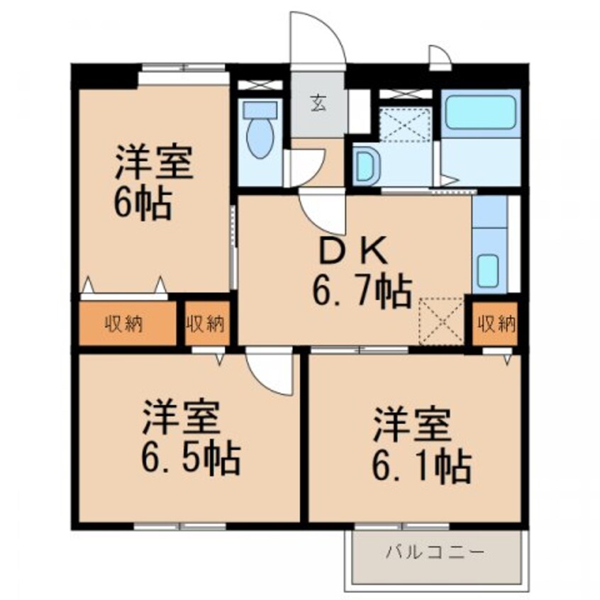 間取図 和歌山線/下兵庫駅 徒歩1分 1階 築28年