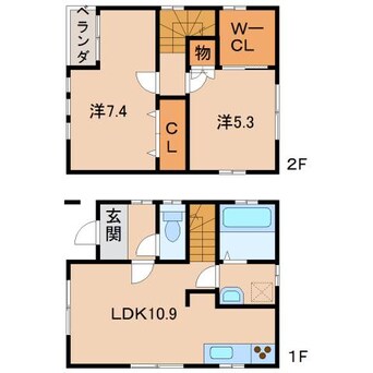 間取図 きのくに線・紀勢本線/紀三井寺駅 徒歩6分 1-2階 築11年