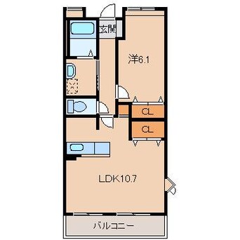 間取図 きのくに線・紀勢本線/宮前駅 徒歩10分 2階 築17年